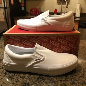 Vans White Slip-On Pro